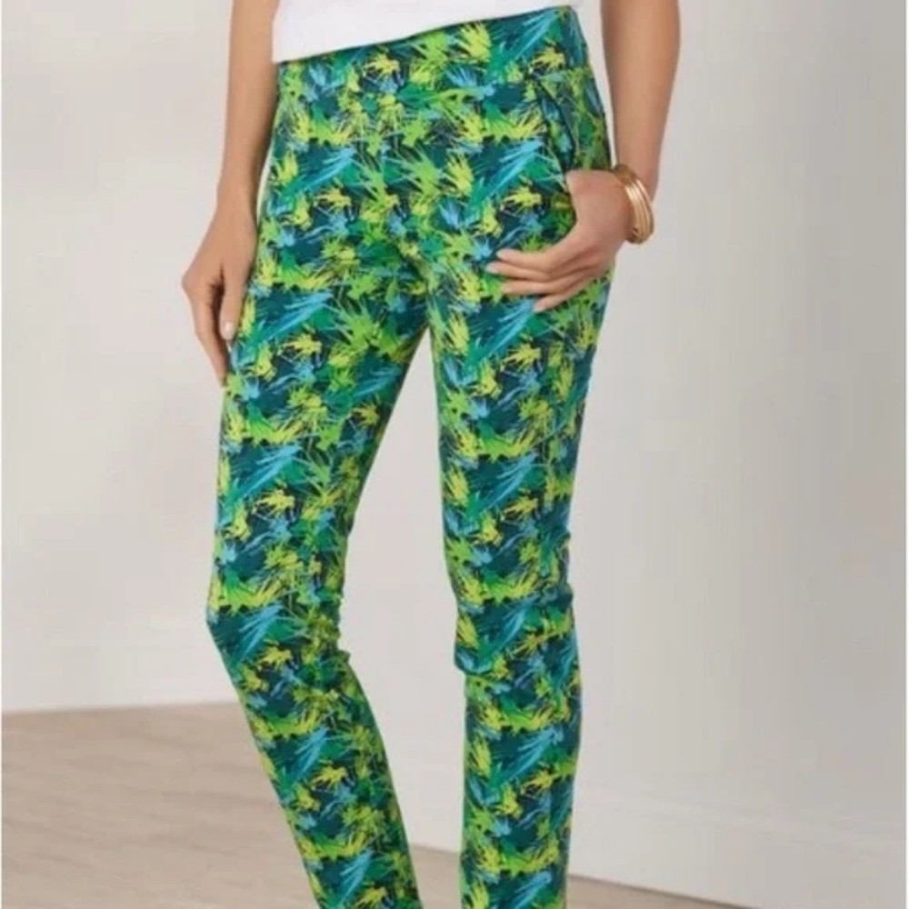 Soft Surroundings Colorful Tropical Print Pants Leggings In 2X